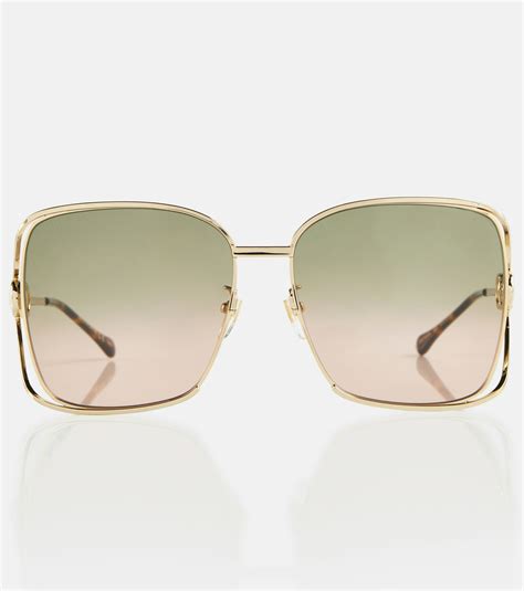 gucci oversized square sunglasses blue|gucci square sunglasses unisex.